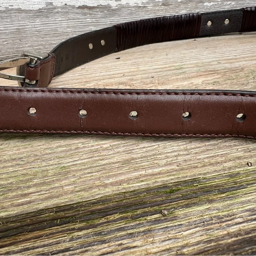 Genuine leather belt with silver metal Conchos. Size 40.